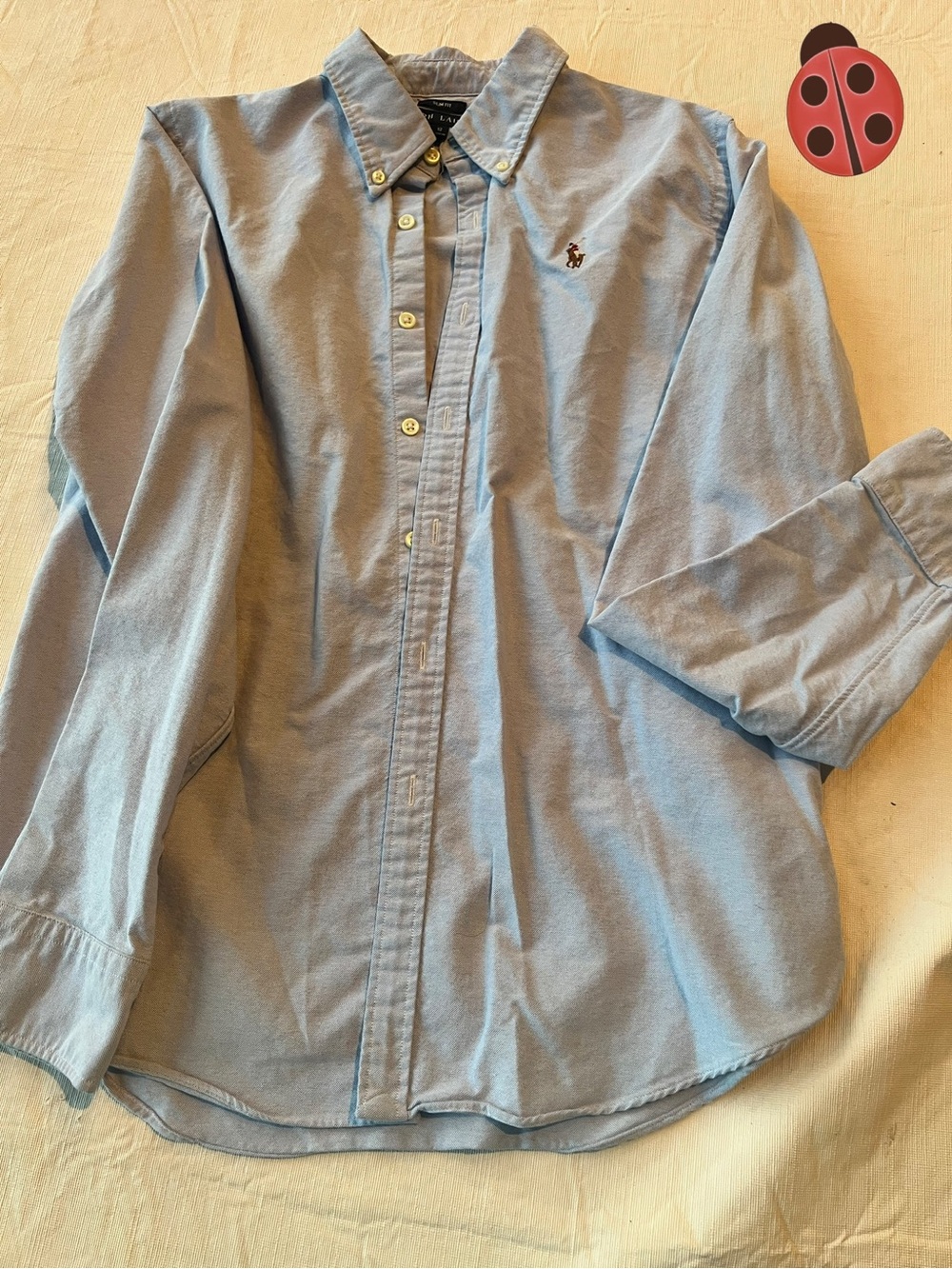 Ralph Lauren Blue Oxford Button-Down with Logo Fits boys 12 or women’s size 4P